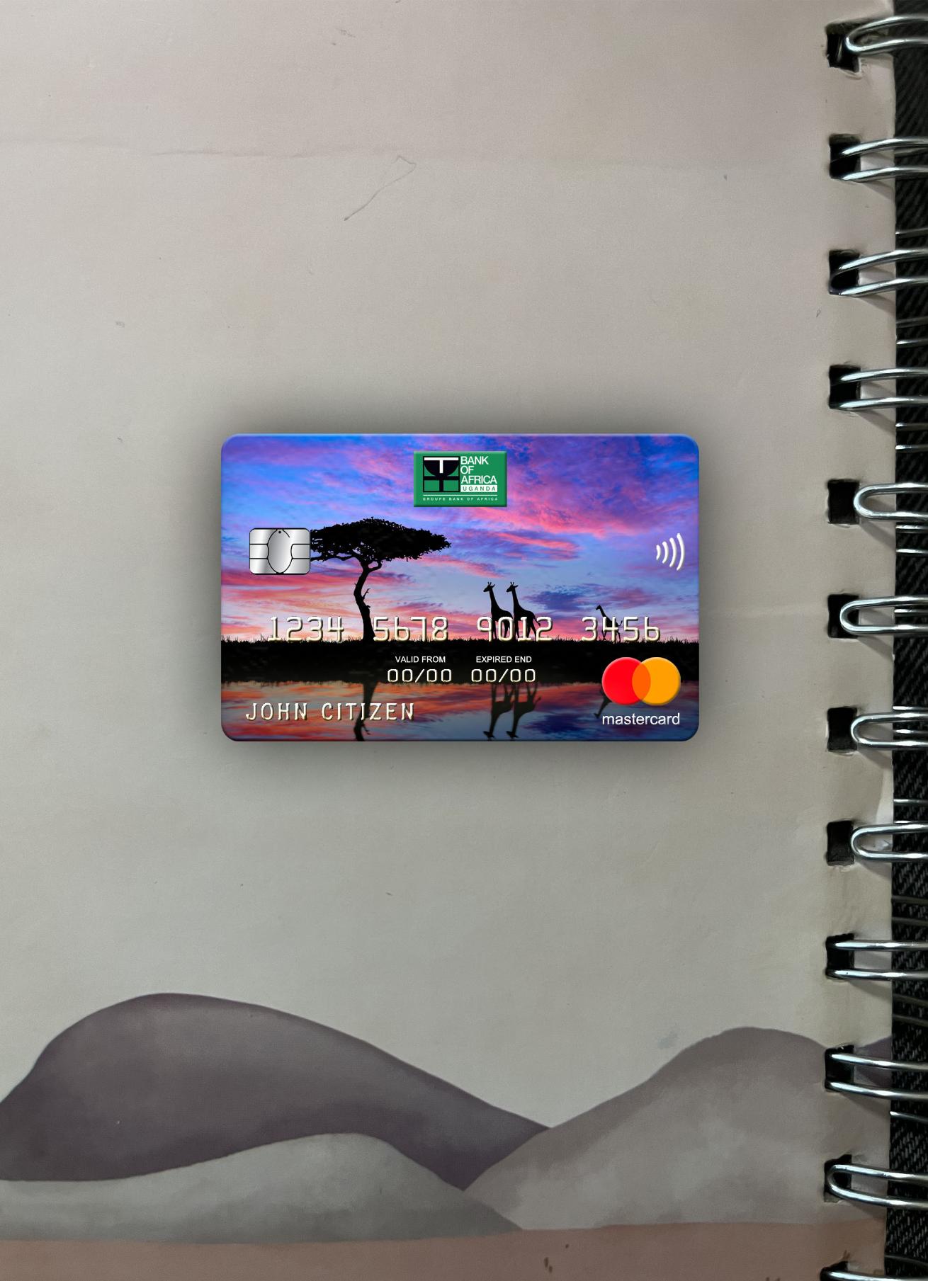 Download Uganda Bank of Africa mastercard photolook front Photoshop template